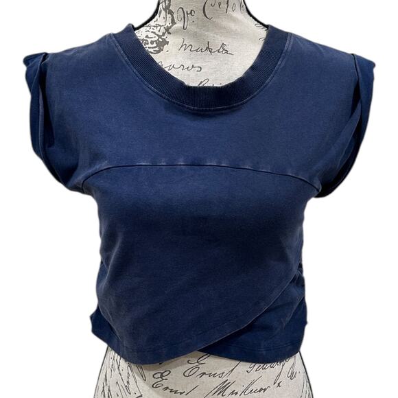 Free People Movement Hot Shot Crossover Top in Midnight Navy - Picture 2 of 8